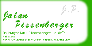 jolan pissenberger business card